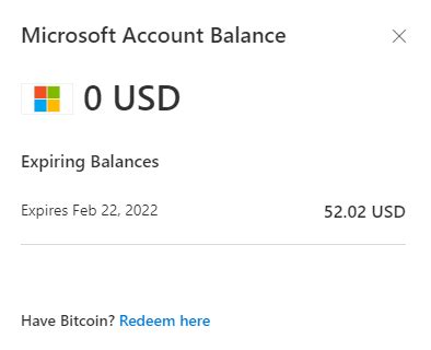 Microsoft Account Balance History